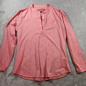 Simms Women's‎ Drifter Henley Fishing Shirt  Long-sleeved Fishing Orange Large